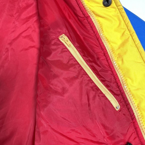 L.L. Bean Boys Penobscot Parka Jacket Size L 14/16‎ Blue Yellow Zip Snap Pockets - Picture 9 of 16